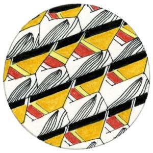 13;dessin au kaléidoscope;crayon de couleur sur papier;6x6cm;2012